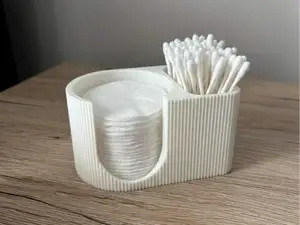 Modern Fluted Cotton Round & Swab Holder