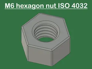 M6 nut ISO 4032 (Print Optimized)