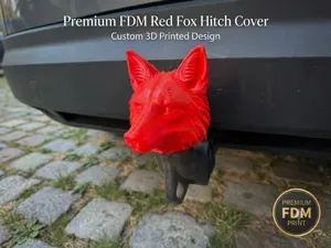 3D Fox Head Trailer Tow Hitch Cover Cap