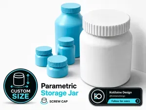 Parametric Storage Jar – Custom Size & Screw Cap