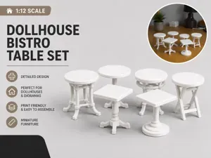 1:12 Scale Dollhouse Bistro Table Set