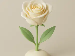 Objet figurine fleur décorative rose