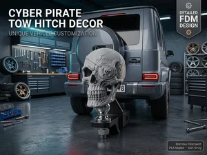 Cyber Pirate Skull Tow Hitch Ball Cover