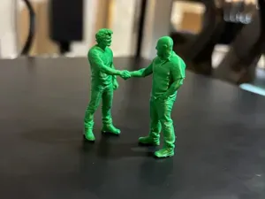 diorama miniatures - men shaking hands
