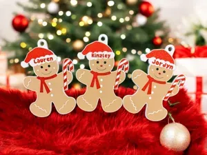 Customizable Gingerbread people ornaments