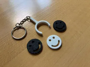 Smiley Einkaufswagenchip + Schlüsselanhängerhalter