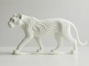 Elegante escultura de leona