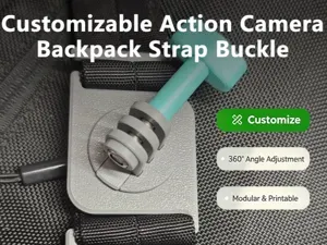 Customizable Action Camera Backpack Strap Buckle