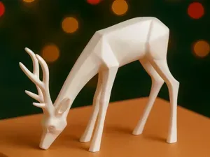 Winter Woodland Grazing Deer