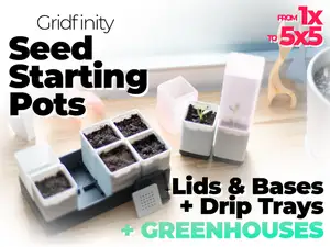 Gridfinity Seed Starting Pots + Trays + Greenhouse
