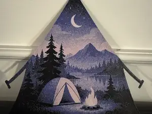 Campfire Nightscape - Dusk Camping Tent Silhouette