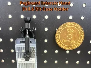 Pegboard Intarsio Hand Drill & Bit Case Holder