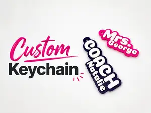 Custom 2 Size Text / Line Keychain