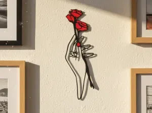 Hand Holding Roses - Wall Art