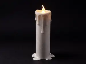 Realistic long melting candle led tealight holder