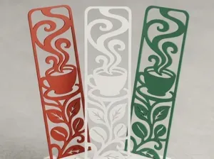 Coffee Cutout Bookmark | Fast Single-Color Print