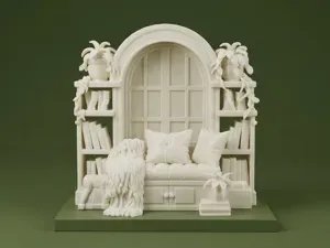 Dollhouse Cozy Reading Nook Scale 1:12