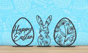 Easter - Floral Bunny & Eggs - Standing Decor