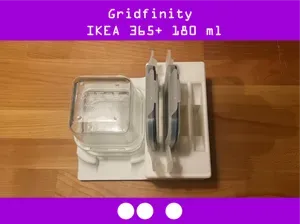 Gridfinity IKEA 365+ 180ml Box & Lid Holder