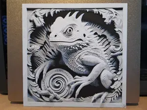 3d effect lizard - Hueforge
