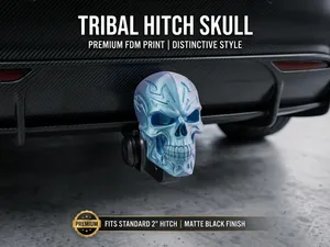 Tribal Skull Tow Hitch Cover