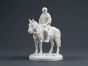 Medieval Rider on Horse 3D Model
