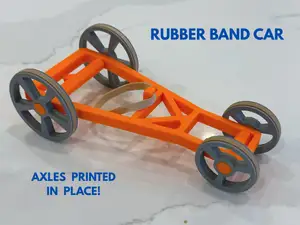 Rubber Band Car - Axles Printed in Place