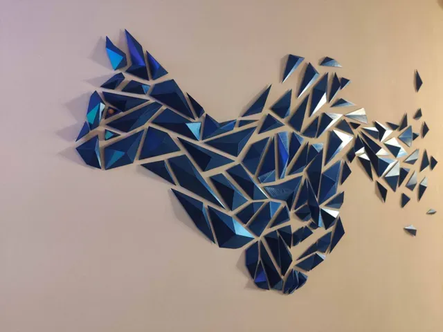 Geometric cat wall art