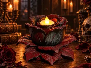 Black Rose Candle Gothic Jone Design