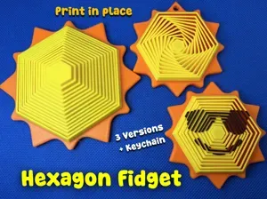 Summer Sun Hexagon Fidget (Print in Place)