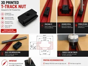 T-nut for 3/4" t-track