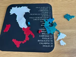 Italy Regions Puzzle – Numbered Educational Map