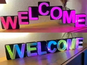 Modulare 3D-Buchstaben „WELCOME“ – LED-fähig