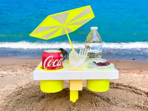 Table with Umbrella for Beach, Pool or Camping