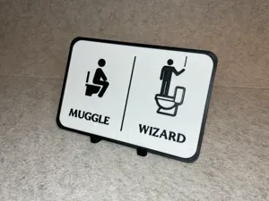 Harry Potter bathroom sign Muggle Wizard toilet