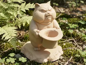 Grumpy Beggar Cat Figurine