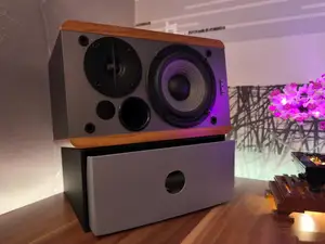 Edifier R1280DB speaker stand with optional drawer