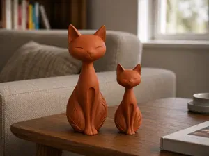Minimalist Cat Family – Modern Home Decor 2 Sizes