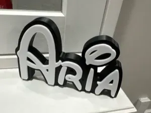 Disney Name Sign Aria Kid Room Wall Decor Shelf