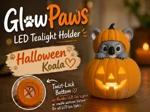Koala GlowPaws Tealight Holder Pumpkin