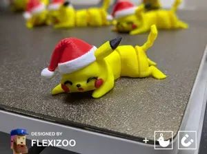 Christmas Pikachu with Santa Hat Articulated Toy