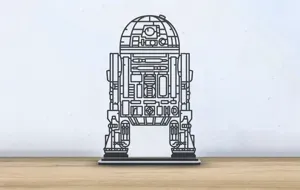 R2-D2 Droid Line Art - Star Wars - With Stand