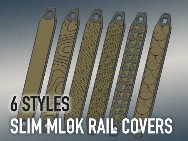 Slim Mlok handguard rail cover - 6 versions