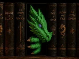 Dragon Book Nook Fantasy Bookshelf Insert NO AMS