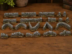 Set di muretti in pietra modulari 1:35