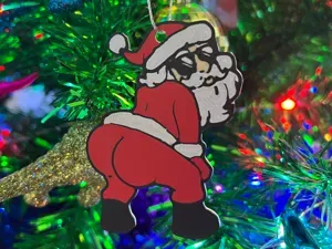 Twerk the Halls Santa Christmas Tree Ornament
