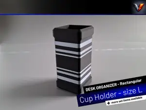 Desk Organizer Elegant Square L Cup Holder / Stand