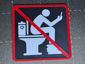 Mobile use banned on the loo