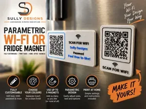 Parametric Wi-Fi QR Fridge Magnet