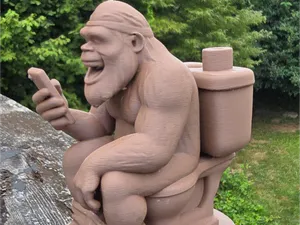 Sasquatch on toilet with phone